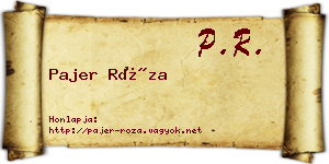 Pajer Róza névjegykártya
